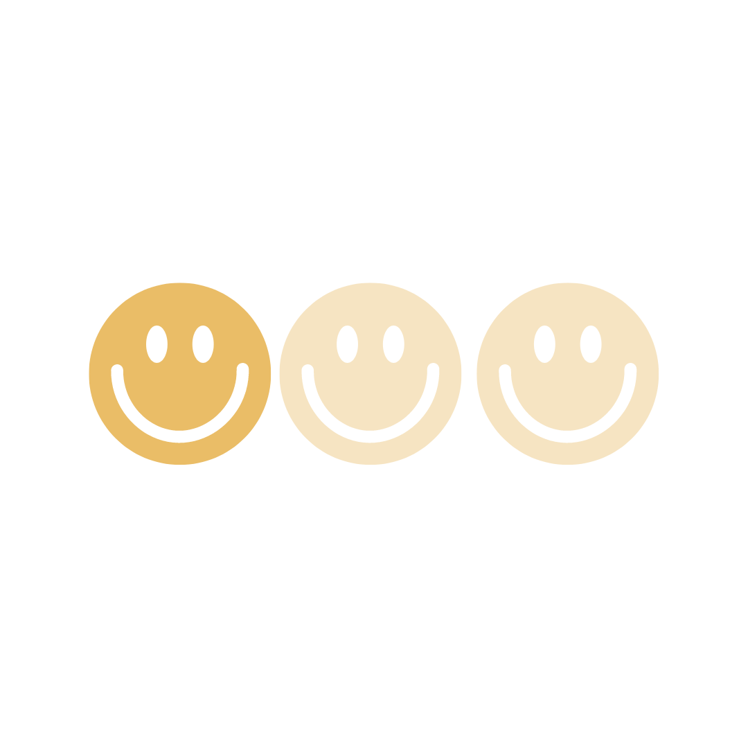 1 von 3 gelben Smileys voller Farbe