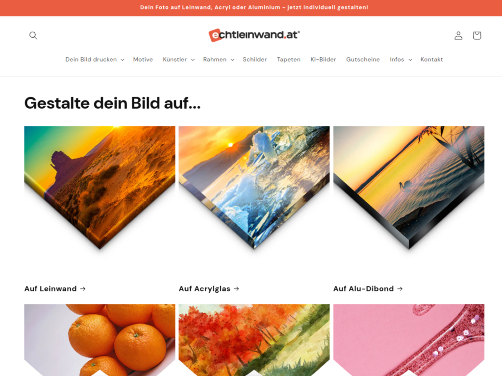 Echtleinwand Onlineshop auf Shopify – Referenz von Crisp E-Commerce