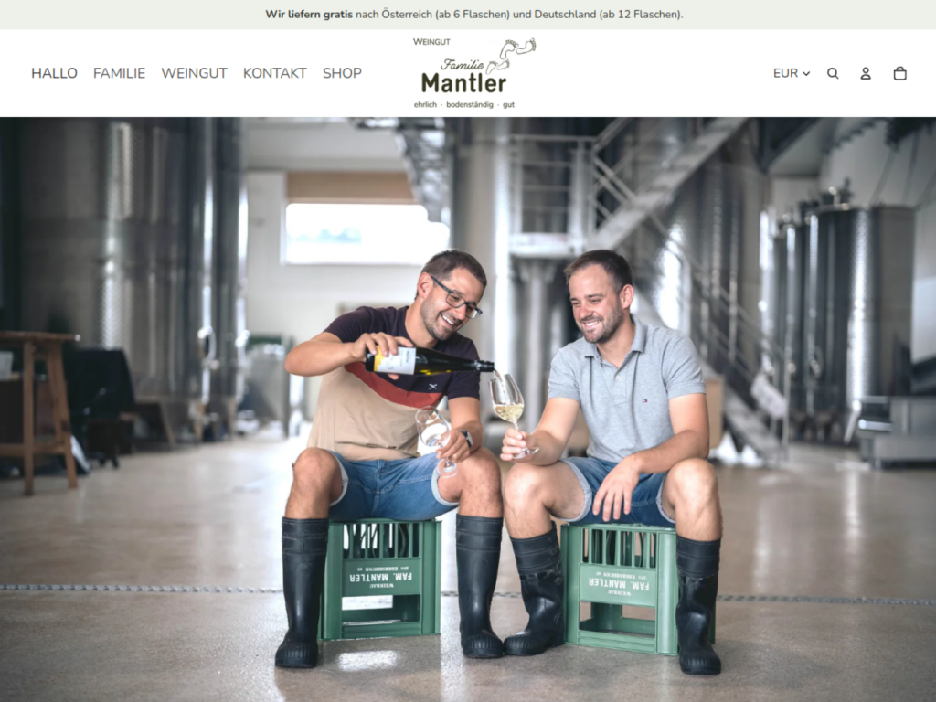 Mantler Onlineshop auf Shopify – Referenz von Crisp E-Commerce